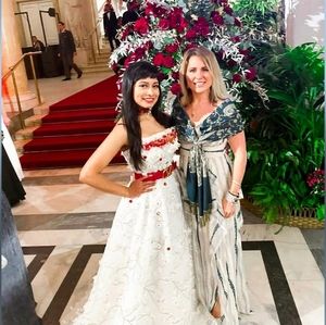 Bcbgmaxazira Combo Liliana Tulle Casual Maxi Dress